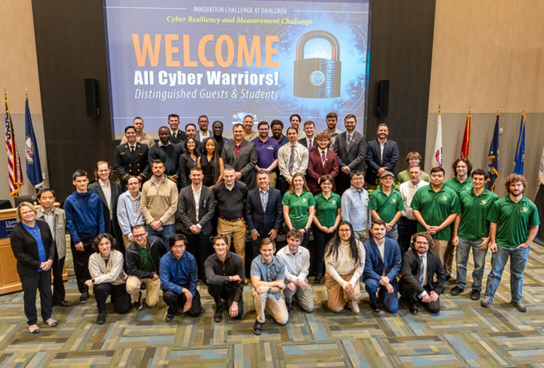 KING GEORGE, Va. – Eleven colleges and universities participated in the Cyber Resiliency and Measurement Innovation Challenge, hosted by the Naval Surface Warfare Center Dahlgren Division. The teams tackled real-world naval cybersecurity challenges. (NSWCDD photo by Dave Ellis)