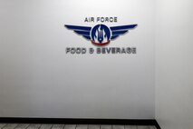 Pictured here Oct. 25, 2024, the Air Force Food and Beverage sign greets diners at the entrance at the Hillcrest Dining Facility