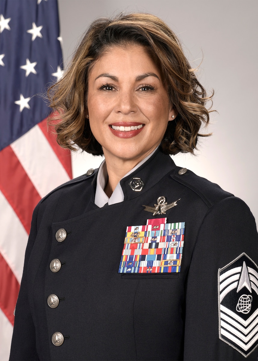 Official photo of Chief Master Sgt. Karmann-Monique Pogue