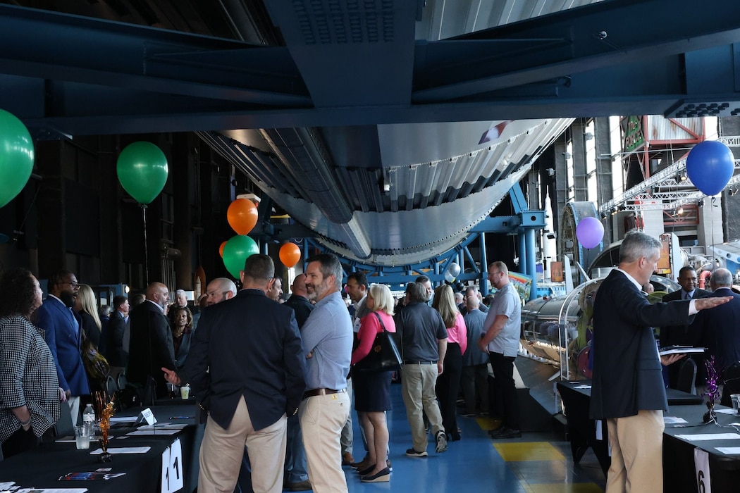 People mingling at the Small Business Industry Day 2024.