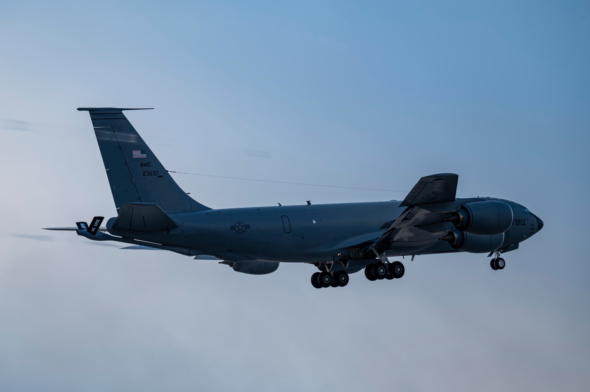 KC-135 Stratotanker takes off runway