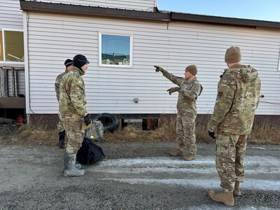 Members of the Alaska Organized Militia assigned to Joint Task Force Kotzebue assess priority-one damaged homes in the Arctic Circle community of Kotzebue, Oct. 26, 2024. The team’s measurements will help local emergency managers determine supplies needed to repair and rebuild structures impacted by severe flooding along Alaska’s West Coast. Many buildings in the area sustained foundation, sub-floor, and insulation damage due to the storm. The 11-member team, including personnel from the Alaska Air and Army National Guard and the Alaska State Defense Force, was activated by the State Emergency Operations Center to support response and recovery efforts.