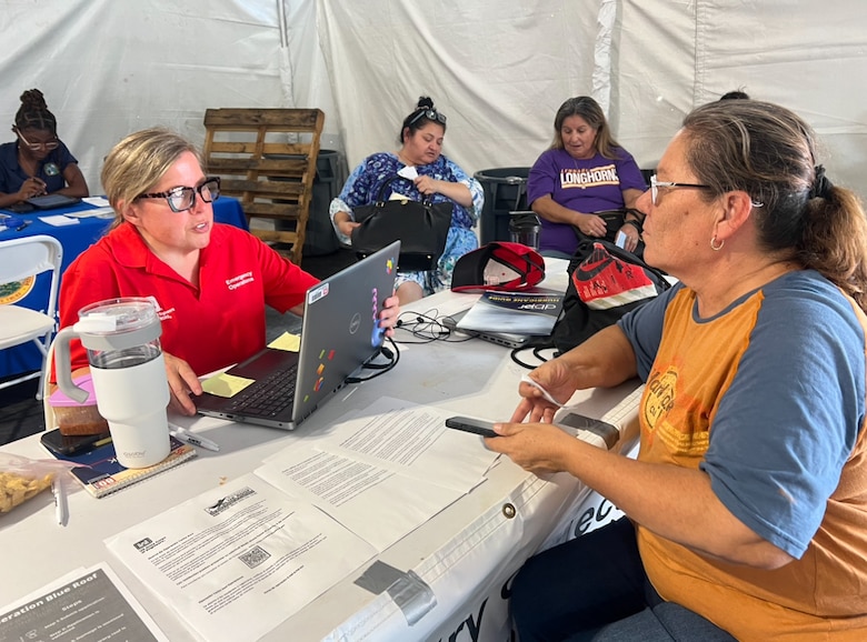 USACE is tasked by the Federal Emergency Management Agency (FEMA) to assist eligible homeowners with temporary roof repairs. The Operation Blue Roof Program provides temporary blue covering with fiber-reinforced sheeting to help reduce further damage to property until permanent repairs can be made.