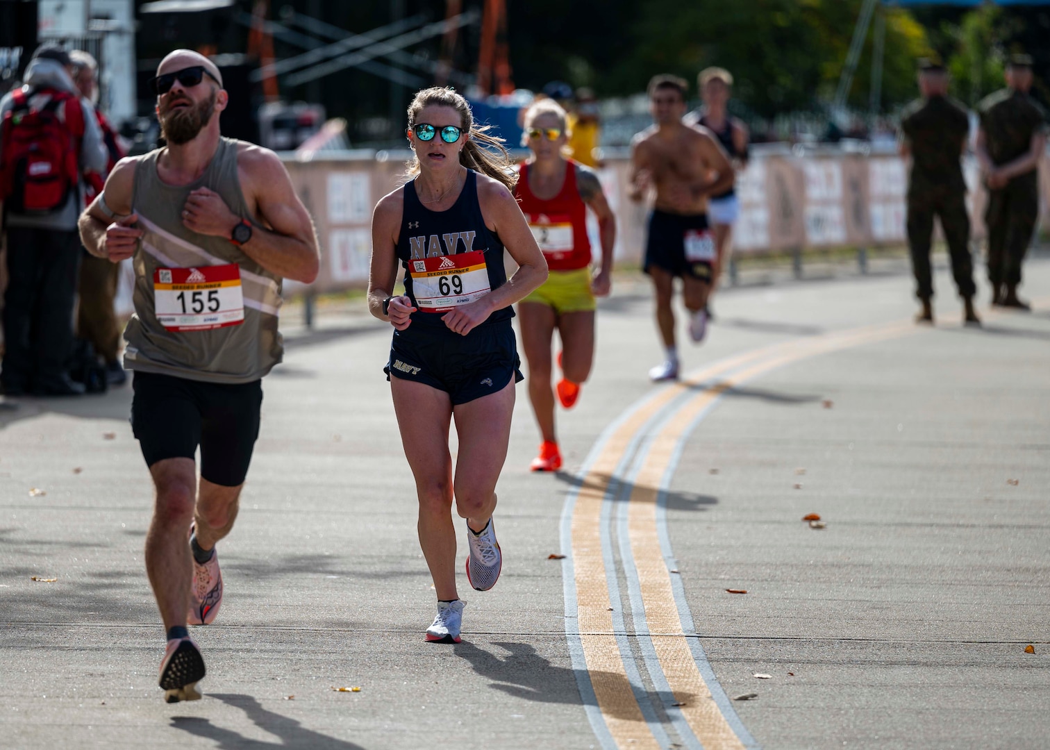 Navy Lt. Megan Walsh of Naval Base San Diego, Calif. wins the Armed Forces Women's Championship with a time of 2:53:58. 
The 2024 Armed Forces Marathon Championships held in conjunction with the 49th Marine Corps Marathon on Sunday, October 27th. Service members from the Army, Marine Corps, Navy (with Coast Guard runners, and Air Force (with Space Force runners) go for gold.  Visit www.ArmedForcesSports.defense.gov to learn more about the Armed Forces Sports program and the other sports offered. (Department of Defense photo by MC2 Colby A. Mothershead – released).