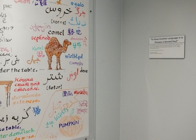 Language Whiteboard Exhibit at the National Cryptologic Museum