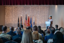 Christie Rainwater, Mayor of Hanahan, S.C., speaks about her time as an honorary commander