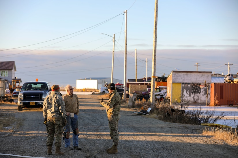 Alaska Organized Militia members assigned to Joint Task Force - Kotzebue assist the Arctic Circle community with recovery efforts, Oct. 26, 2024, following a recent storm that caused severe flooding along Alaska’s West Coast. The 11-member team, including personnel from the Alaska Air and Army National Guard and the Alaska State Defense Force, was activated by the State Emergency Operations Center to support response and recovery efforts.