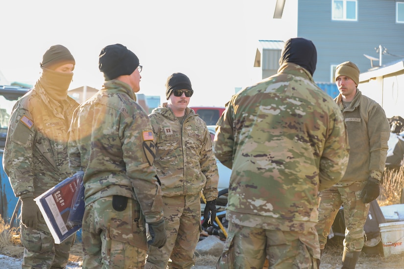 Alaska Organized Militia members assigned to Joint Task Force - Kotzebue assist the Arctic Circle community with recovery efforts, Oct. 26, 2024, following a recent storm that caused severe flooding along Alaska’s West Coast. The 11-member team, including personnel from the Alaska Air and Army National Guard and the Alaska State Defense Force, was activated by the State Emergency Operations Center to support response and recovery efforts.