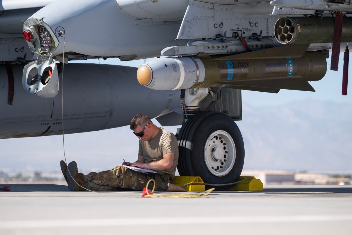 Members of the 124th Fighter Wing arrive at Nellis Air Force Base, Nevada, Oct. 25, 2024, for the joint Green Flag West exercise.