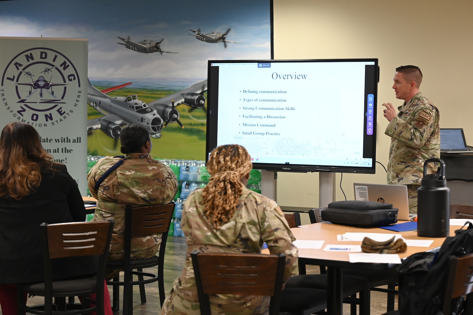 During the Airmanship 200 conference, attendees broke out into small groups to practice teaching the curriculum