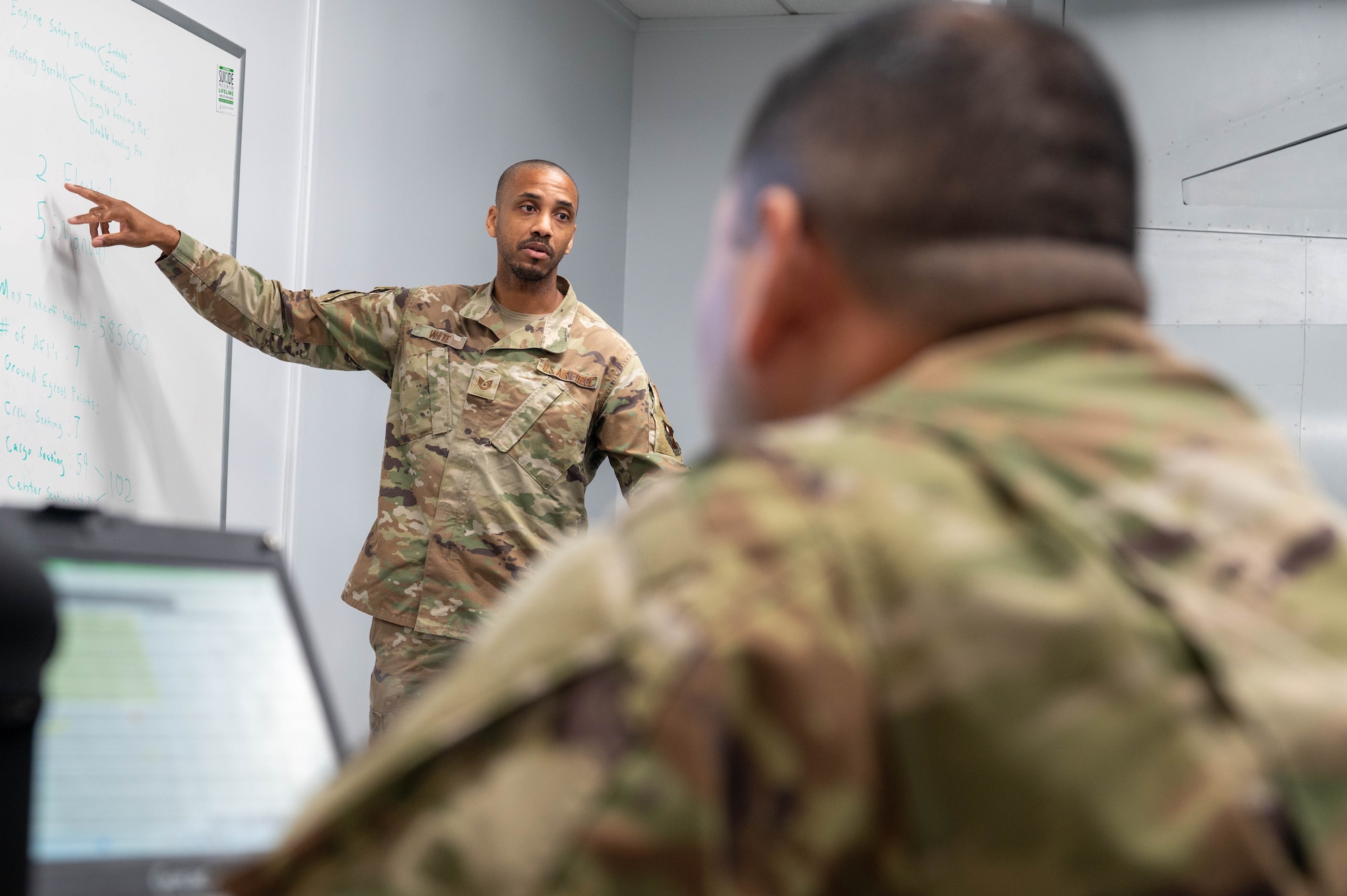 An instructor teaches students