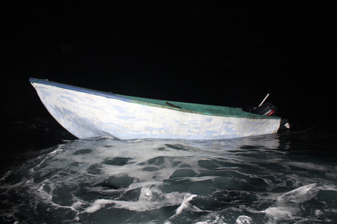 Coast Guard Cutter Paul Clark interdicts an unlawful maritime migration voyage in Mona Passage waters near Puerto Rico, Oct. 25, 2024.  Nineteen migrants interdicted in this voyage were repatriated to a Dominican Republic Navy vessel, while four others were transferred to U.S. Border Patrol custody awaiting federal prosecution in Puerto Rico, Oct. 27, 2024. (U.S. Coast Guard photo)