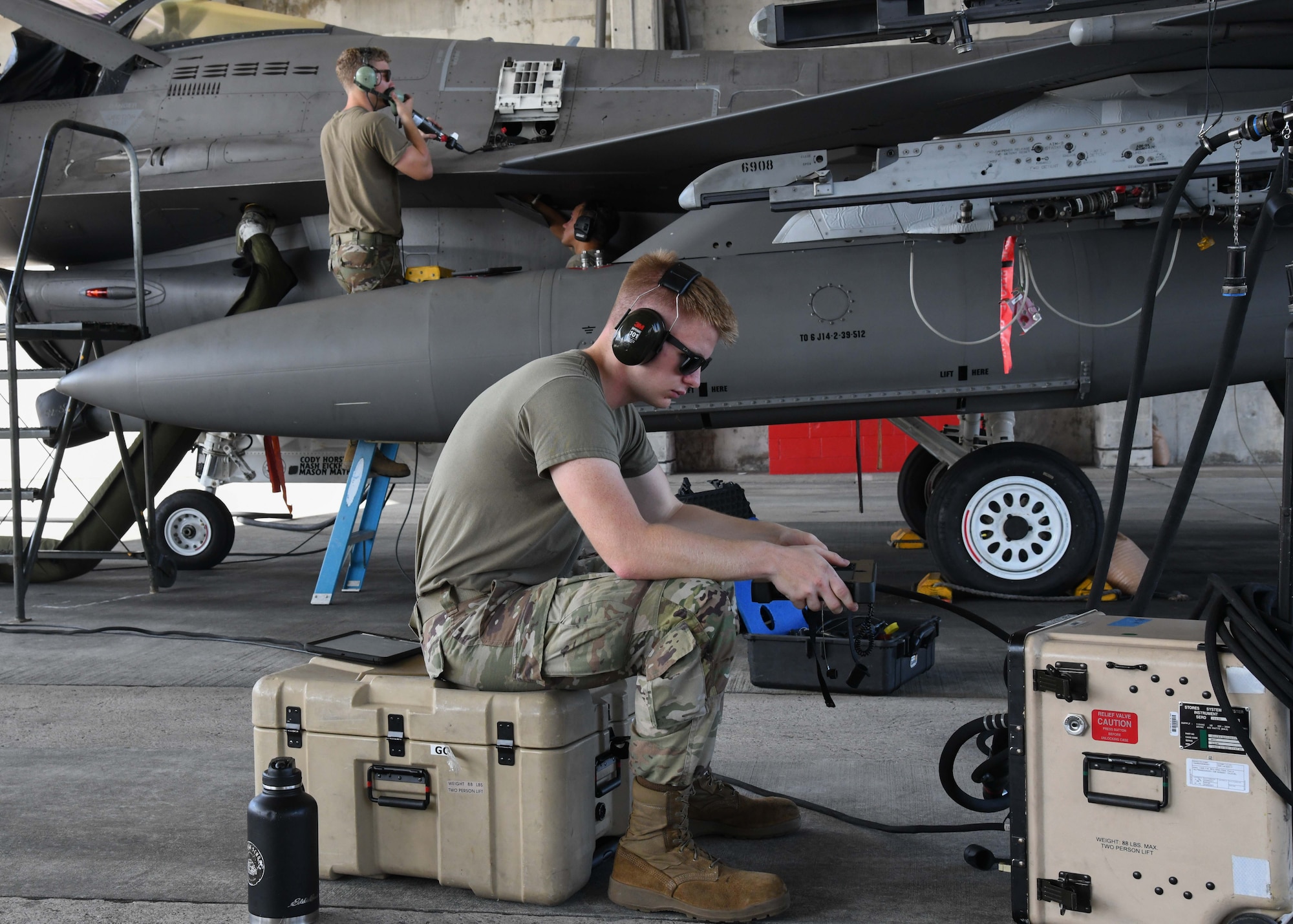 Personnel and F-16 Fighting Falcons assigned to the 148th Fighter Wing, Minnesota Air National Guard, deployed to the 18th Wing, Kadena Air Base, Okinawa, Japan, from July to October 2024. The wing supplied a dynamic force package to the 18th Wing which provided combat air power and additional deterrence factors to the Indo-Pacific area of operation. (U.S. Air National Guard photo by CMSgt Glen Flanagan)