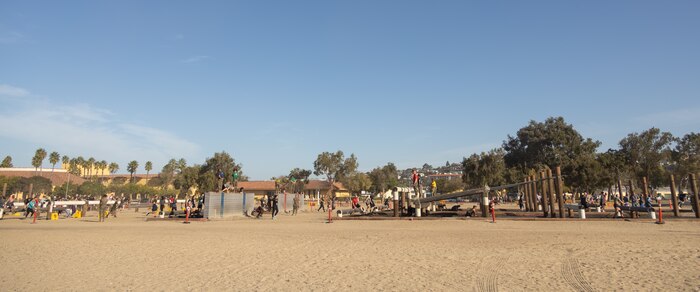 Contestants participate in the 2024 Marine Corps Recruit Depot San Diego Boot Camp Challenge at MCRD San Diego, California, Oct. 19, 2024. For the past 23 years, MCRD San Diego has hosted the bootcamp Challenge, a three-mile obstacle course race guided by 60 drill instructors that highlights the physical and mental demands of bootcamp. The event fosters camaraderie and community engagement through interaction with MCRD personnel. (U.S. Marine Corps photo by Lance Cpl. Janell B. Alvarez)