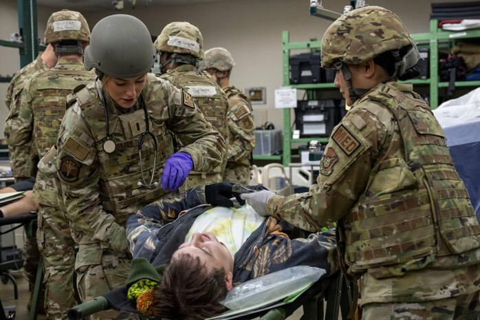 Medical team provides care to simulated patients
