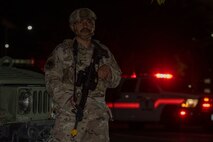 Airman stands guard