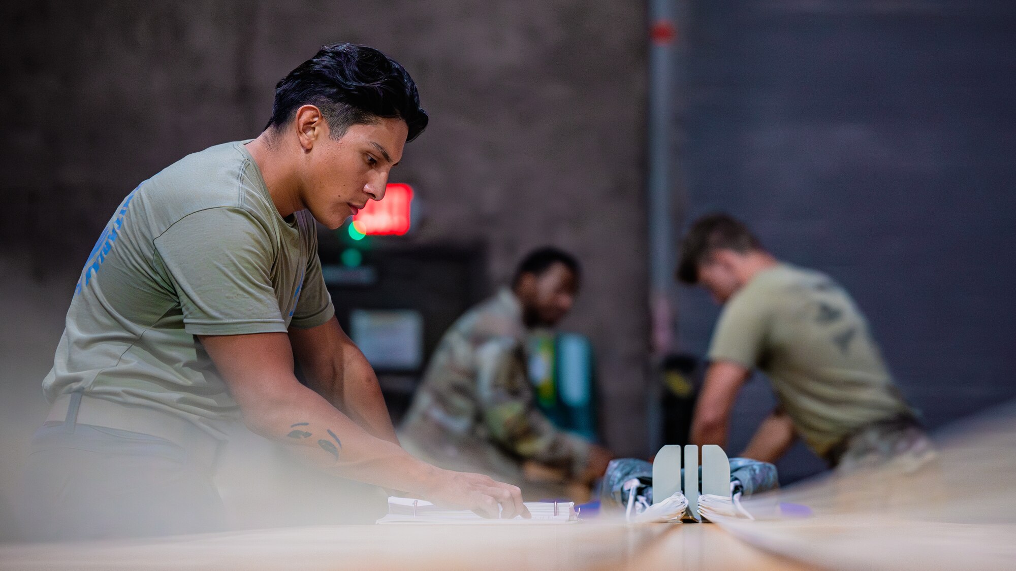Soldier reads instructions