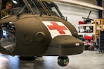 The Idaho Army National Guard's new HH-60M Black Hawk helicopter includes all upgrades included in the UH-60M and improved cabin configuration and integrated medical capabilities not present in the UH-60L models, which are being replaced. The forward-looking infrared camera has been moved to the helicopter’s nose for a more unobstructed view.
