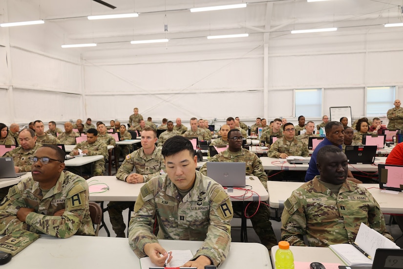 The 1st Theater Sustainment Command worked together with trainers from the 120th Infantry Brigade and Soldiers assigned to the 34th Infantry Division Sustainment Brigade, during the unit's culminated training exercise, October 13, 2024, Fort Cavasos, Texas. The 17th SB will soon transfer authority with the 34th DSB in the U.S. Central Command area of responsibility.