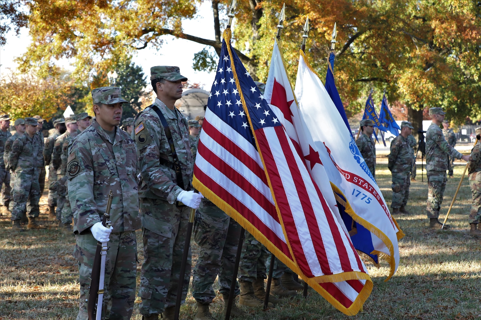 The District of Columbia National Guard celebrated the 222nd anniversary of the First Muster of the D.C. Militia at the D.C. Armory, on Oct. 30 2024. The event consisting of remarks, a historical reenactment, and Oath of Enlistment underscored the D.C. National Guard’s legacy, from its beginnings in 1802 to present-day missions supporting both the capital city and national defense, and the organization's future.