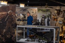 Terry Bringham, the son Capt. Gary L. Bringham tours the Marine Corps Recruit Depot San Diego Command Museum at MCRD San Diego, California, Oct. 21, 2024. From 1962 to 1965, Gary Bringham served as a drill instructor at MCRD San Diego before commissioning and retiring as a captain. The Bringham family toured the depot to learn more about his role as a drill instructor and the significance of training recruits. (U.S. Marine Corps photo by Cpl. Alexander O. Devereux)