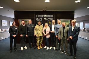 U.S. Air Forces Europe - Air Forces Africa Chief of Staff, Brig. Gen. Otis Jones, met with parliamentarians from the state of Rheinland-Pfalz, led by the newly appointed State Secretary at the Ministry of the Interior, Mr. Daniel Stich, Oct. 29, at Ramstein Air Base, Germany.  
  
As the host state of both Ramstein Air Base and Spangdahlem Air Base, and home to thousands of service members and their families, Rheinland-Pfalz and USAFE-AFAFRICA enjoy a special relationship which is of strategic importance to both partners.  
  
In addition to an exchange about topics of mutual interest, the meeting also included a USAFE-AFAFRICA mission brief to convey the vital importance of training with our German hosts and NATO Allies to maintain and strengthen international partnerships which promote global security. 
  
USAFE-AFAFRICA is committed to fostering and strengthening the bonds of friendship, cooperation, collaboration, and mutual support.