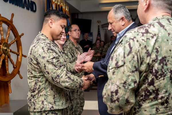 SECNAV Carlos Del Toro visits Navy Recruiting Command.