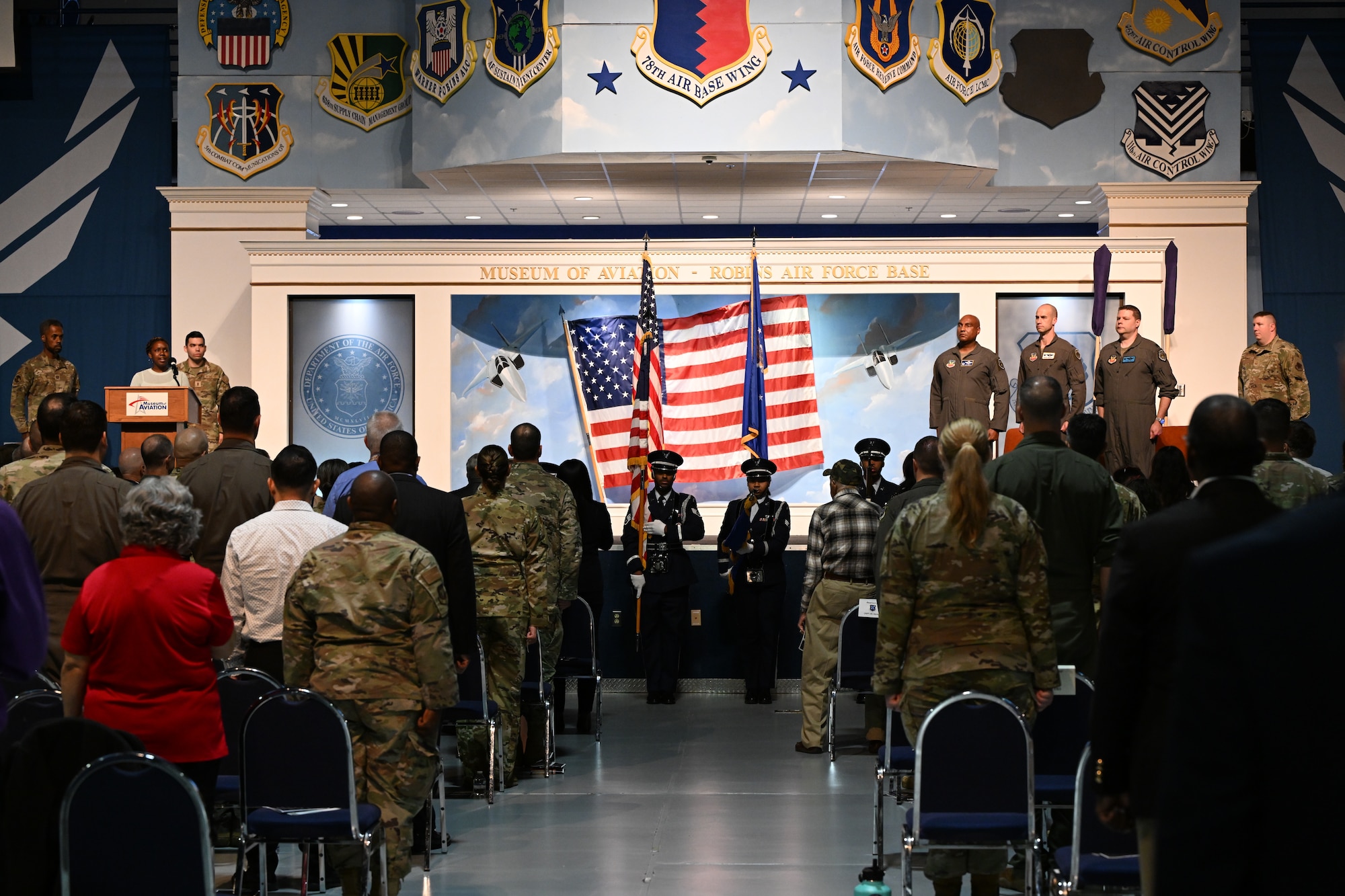 The 950th Spectrum Warfare Group and 17th electronic Warfare Squadron activated at Robins Air Force Base, Georgia, Oct. 29, 2024.