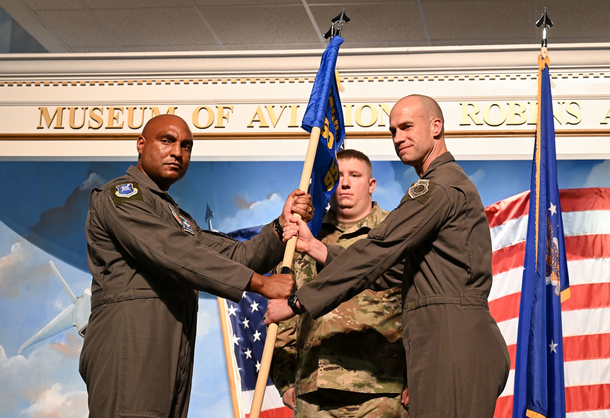The 950th Spectrum Warfare Group and 17th electronic Warfare Squadron activated at Robins Air Force Base, Georgia, Oct. 29, 2024.