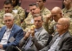 Several former Aviation and Missile Command senior leaders attended the event to provide advice and share insight. Pictured left to right, former AMCOM Command Sgt. Maj. Mike Dove, former AMCOM Commanders, retired Maj. Gen. Todd Royar and retired Maj. Gen. Jim Myles.