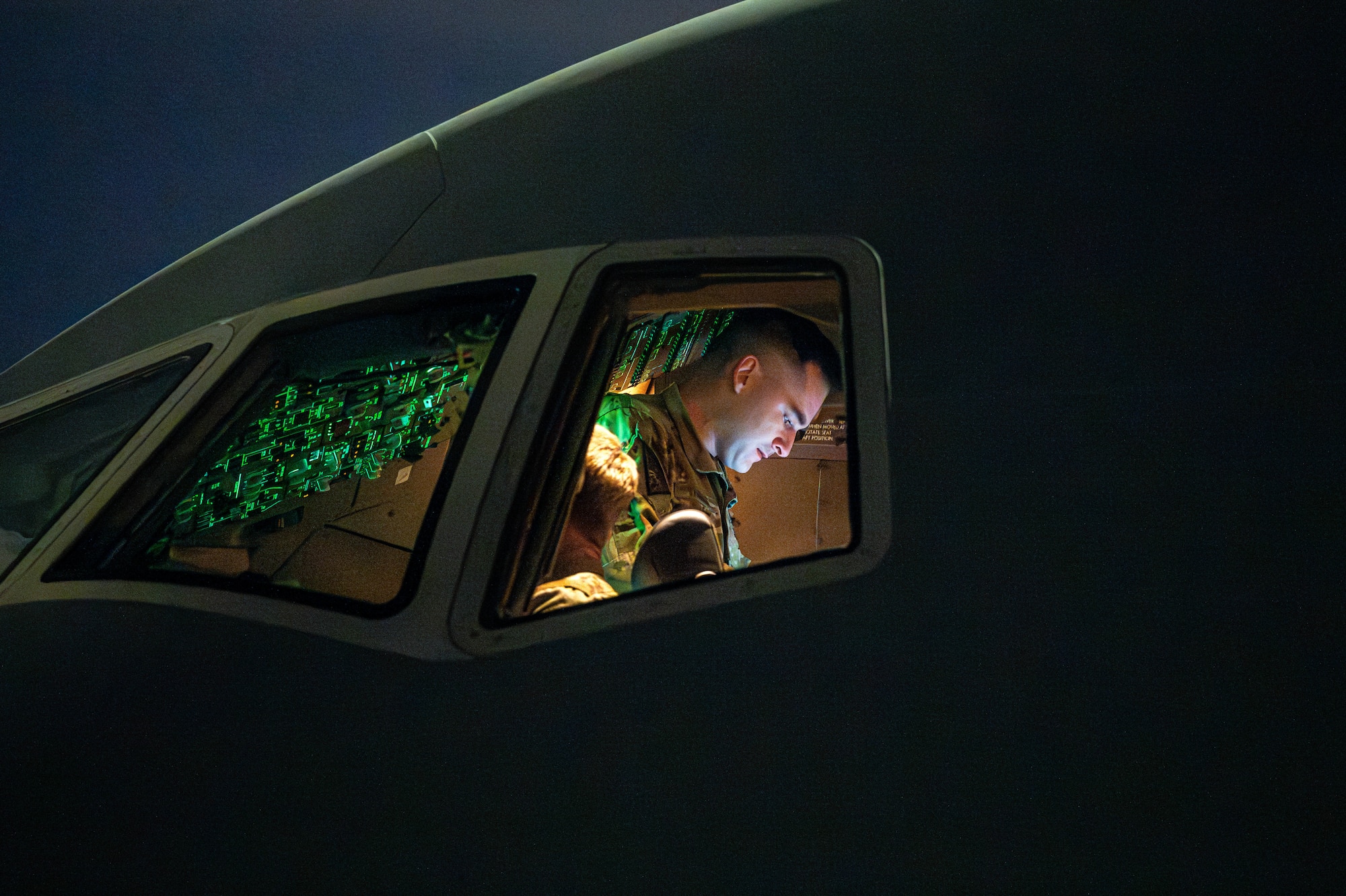 Airman in an aircraft.