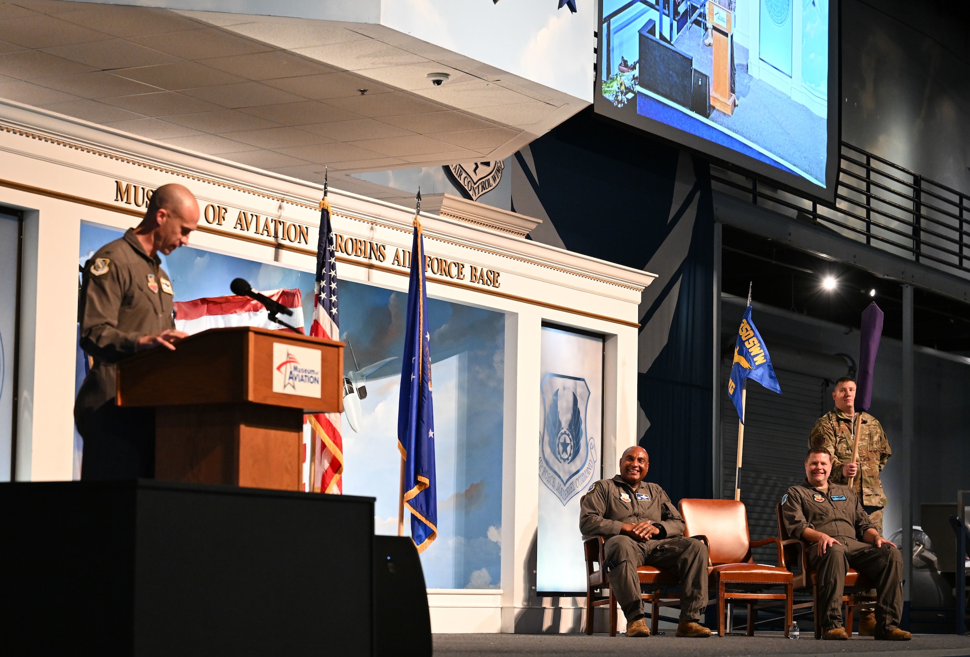 The 950th Spectrum Warfare Group and 17th electronic Warfare Squadron activated at Robins Air Force Base, Georgia, Oct. 29, 2024.