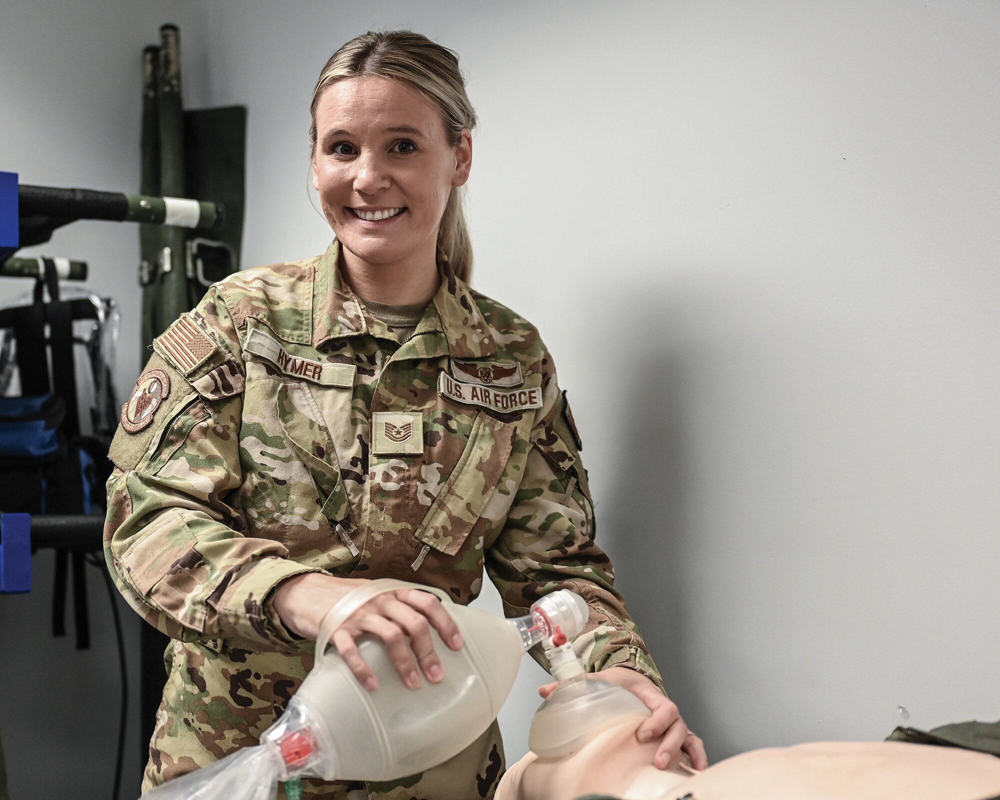 Tech. Sgt. Alexis Hymer, 445th Aeromedical Evacuation Squadron aeromedical evacuation technician, is the 445th Airlift Wing November Spotlight Performer. (U.S. Air Force photo/Tech. Sgt. Joel McCullough)