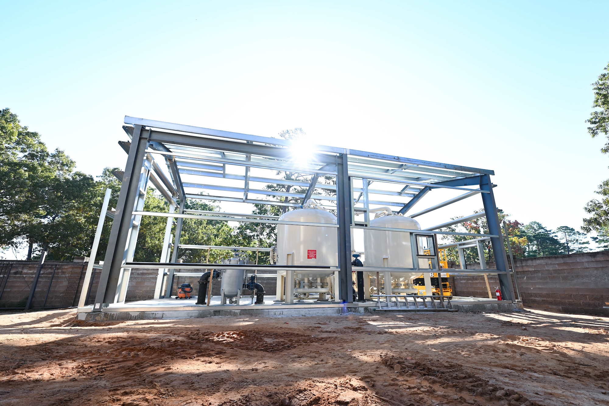 A new water treatment system is installed in a base well.
