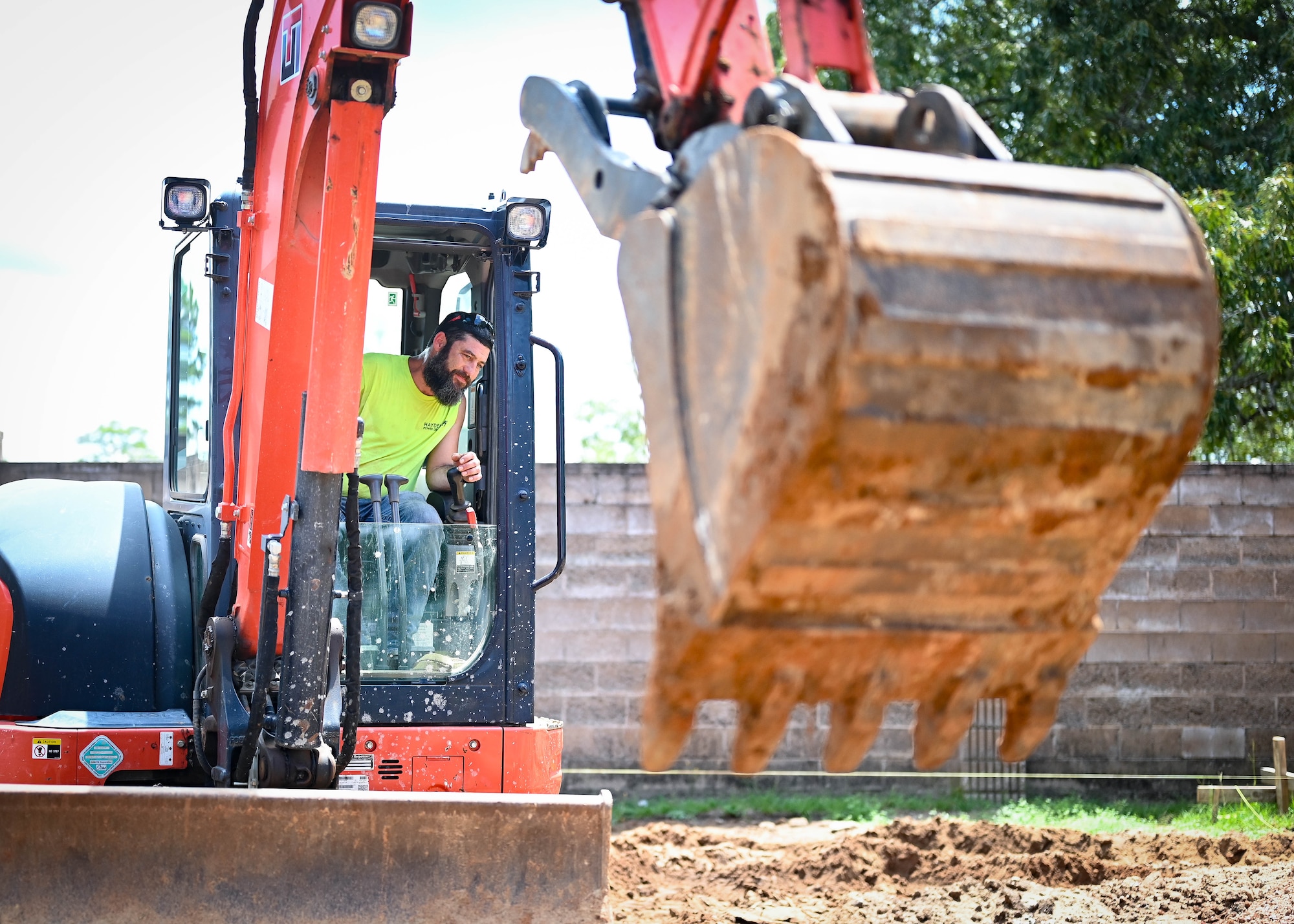 Heavy machinery is used to instal new pipes.
