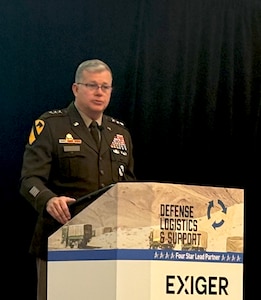 Defense Logistics Agency Director Army Lt. Gen. Mark Simerly shared an overview of the agency, to include the new strategic plan and solutions to overcoming challenges of the contested logistics environment, during the Defense Logistics and Support conference Oct. 29