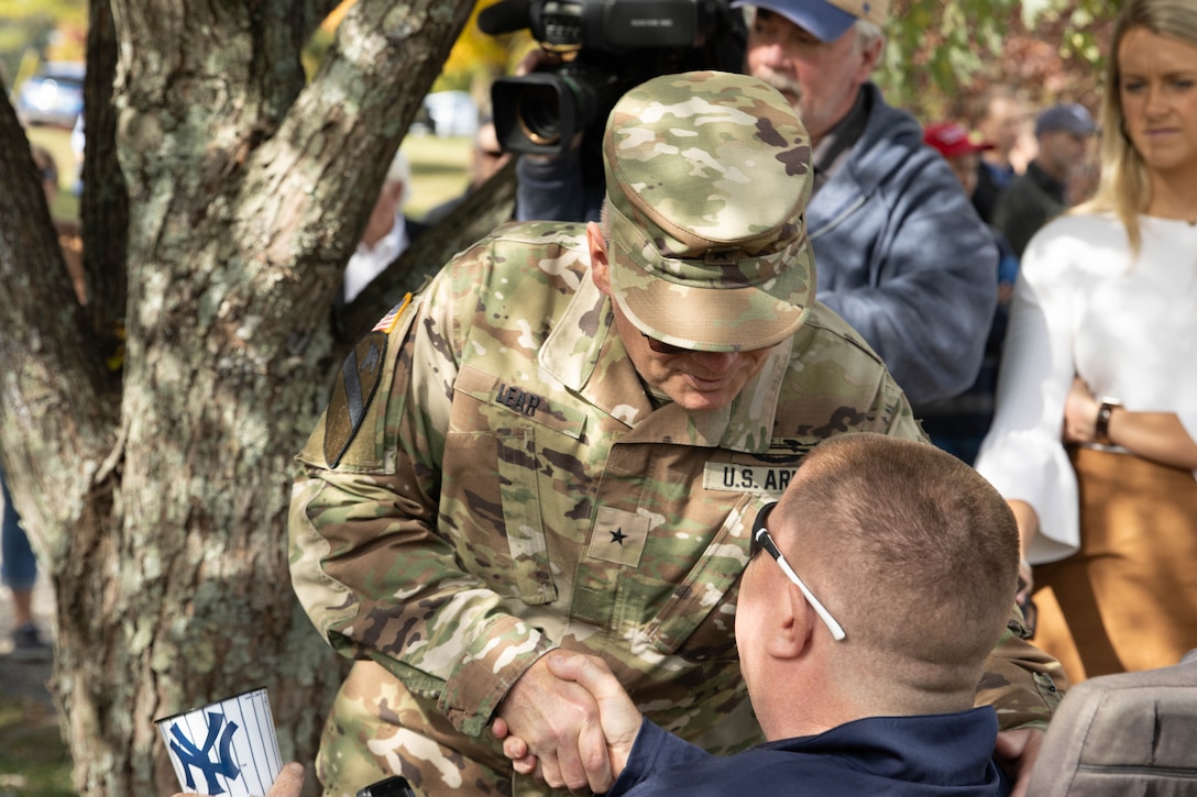 Kentucky National Guardsman, Maj. John Rock and his family cut the ribbon on their new ADA compliant home, Oct. 28, courtesy of the Tunnel to Towers Foundation, a non-profit organization founded following the terrorist attacks of September 11, 2001.