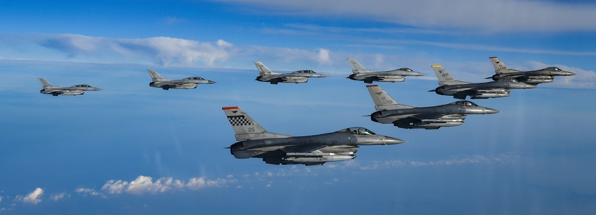 Four U.S. F-16 Fighting Falcons flew alongside four ROK F-16 Fighting Falcons for large scale aerial maneuver training as part of Freedom Flag 24-1 Oct. 31, 2024.