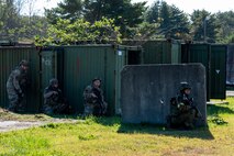 Airmen and JGSDF members take cover