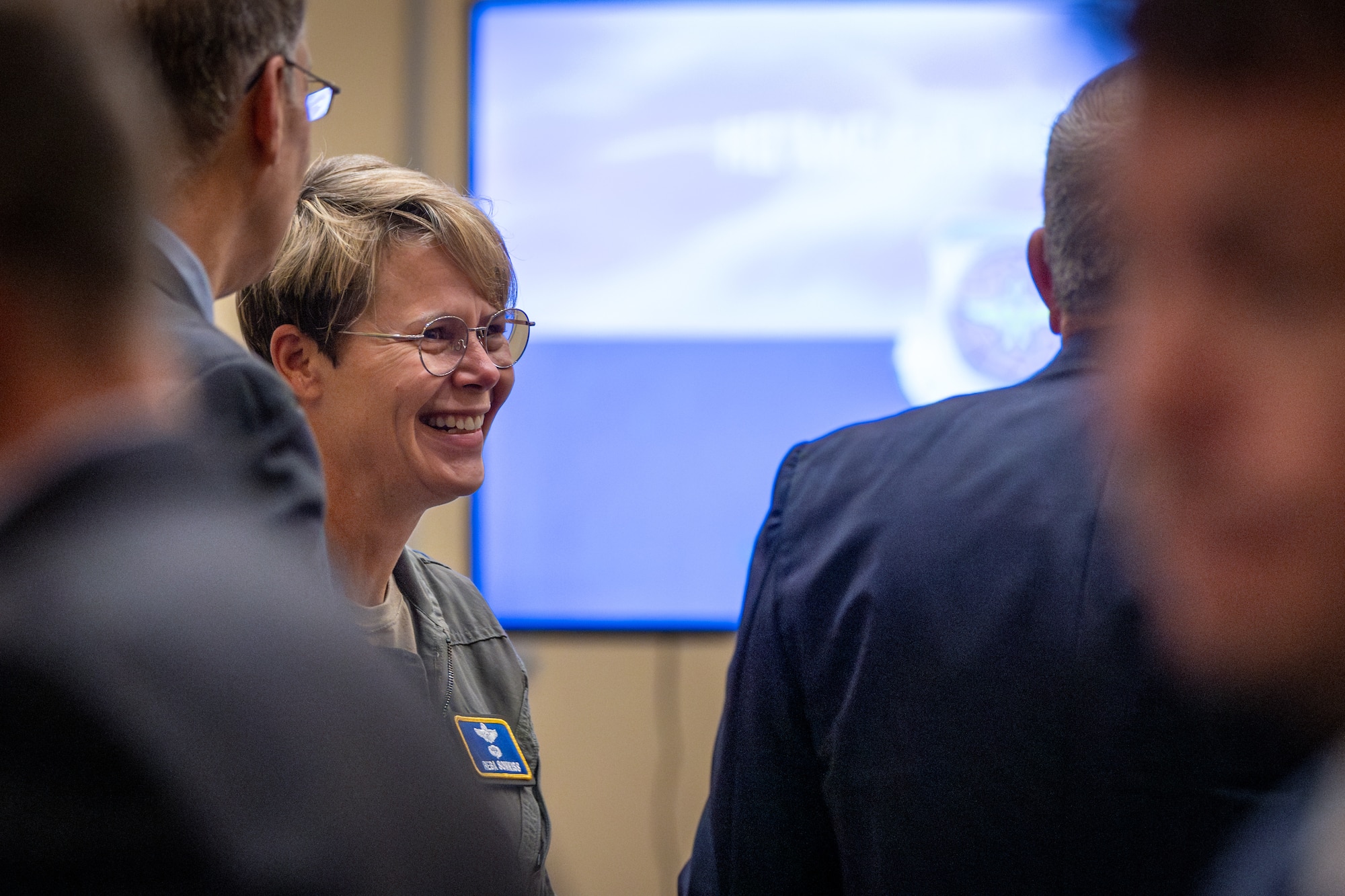 U.S. Air Force Lt. Gen. Reba Sonkiss, Air Mobility Command deputy commander, speaks to industry representatives during the Fall Industry Preview Oct. 30, 2024, Grapevine, Texas. Fall Industry Preview provides a platform for industry partners to present AMC leaders potential advancements and solutions, strengthening partnerships to prevail in an era of Great Power Competition. (U.S. Air Force photo by Chris Bishop)