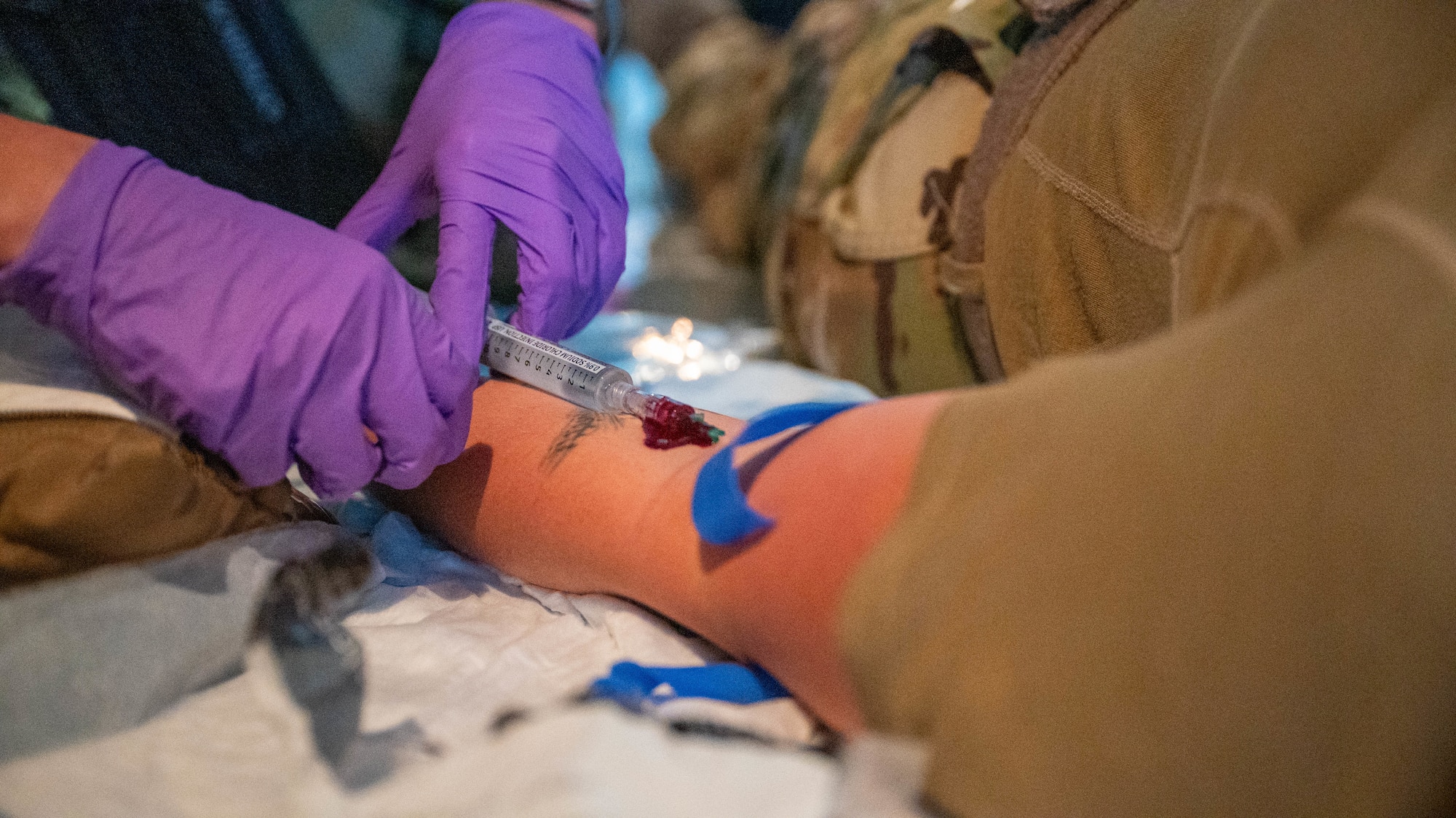 a transfusion is started mid flight