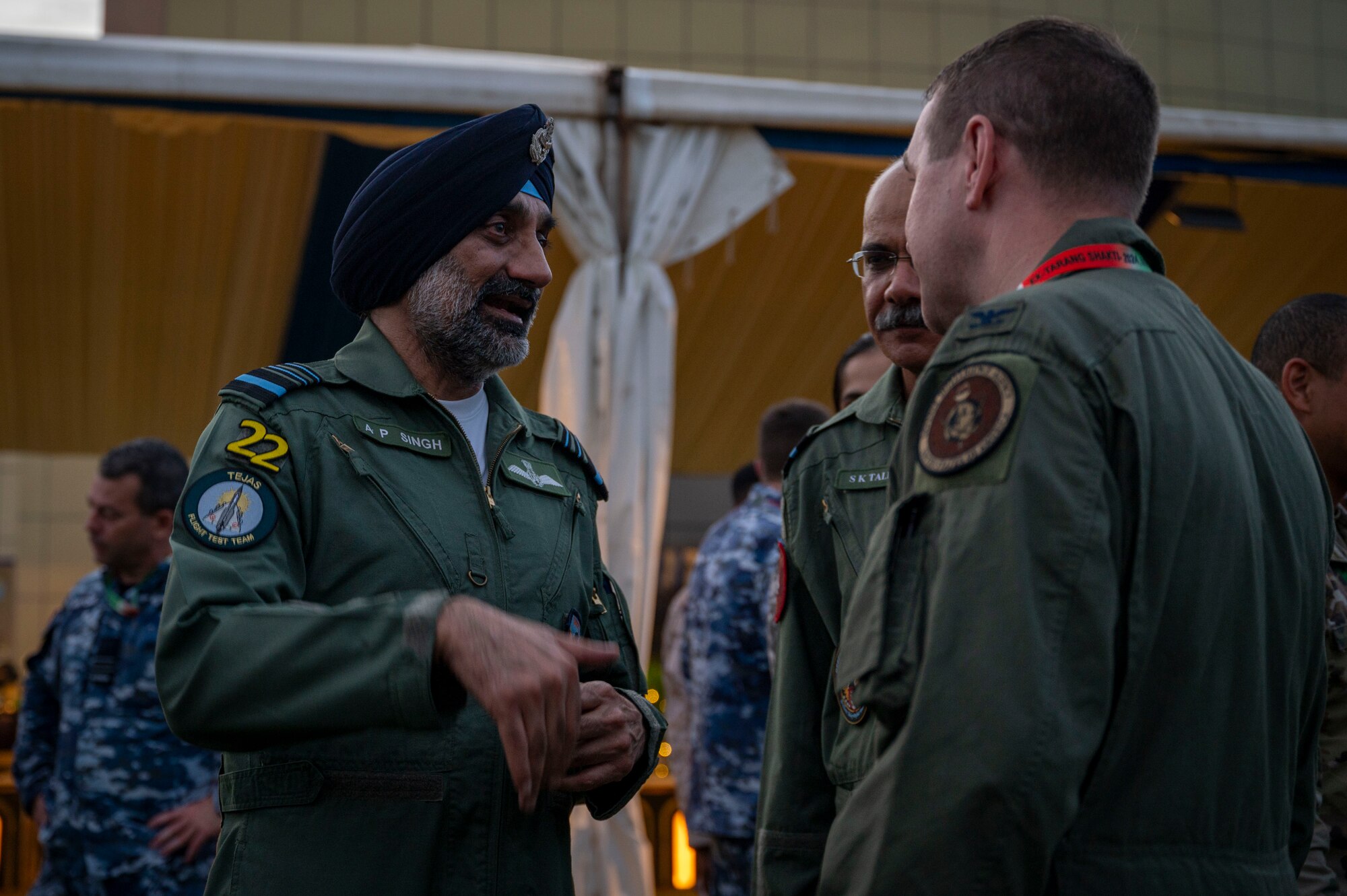 U.S. Air Force and Indian Air Force servicemembers participating in Tarang Shakti 2024