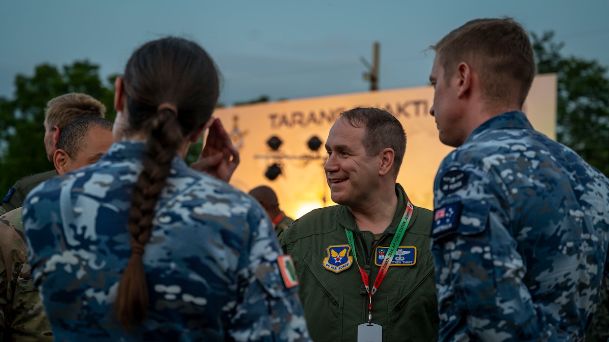 U.S. Air Force and Royal Australian Air Force servicemembers participating in Tarang Shakti 2024