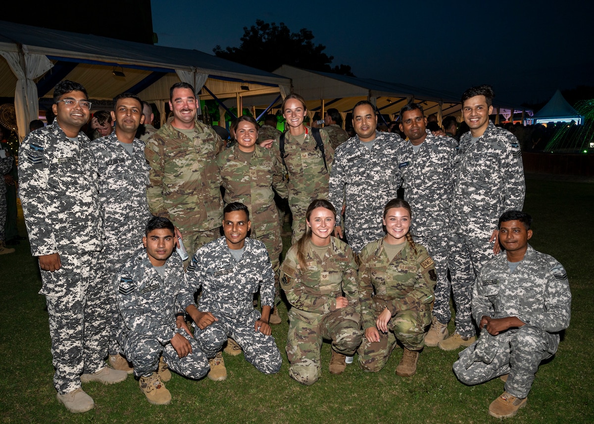 U.S. Air Force and Indian Air Force servicemembers participating in Tarang Shakti 2024