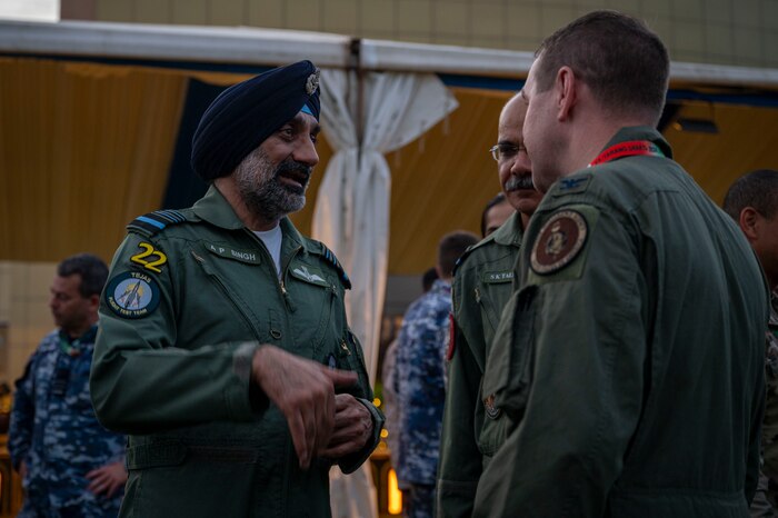 U.S. Air Force and Indian Air Force servicemembers participating in Tarang Shakti 2024