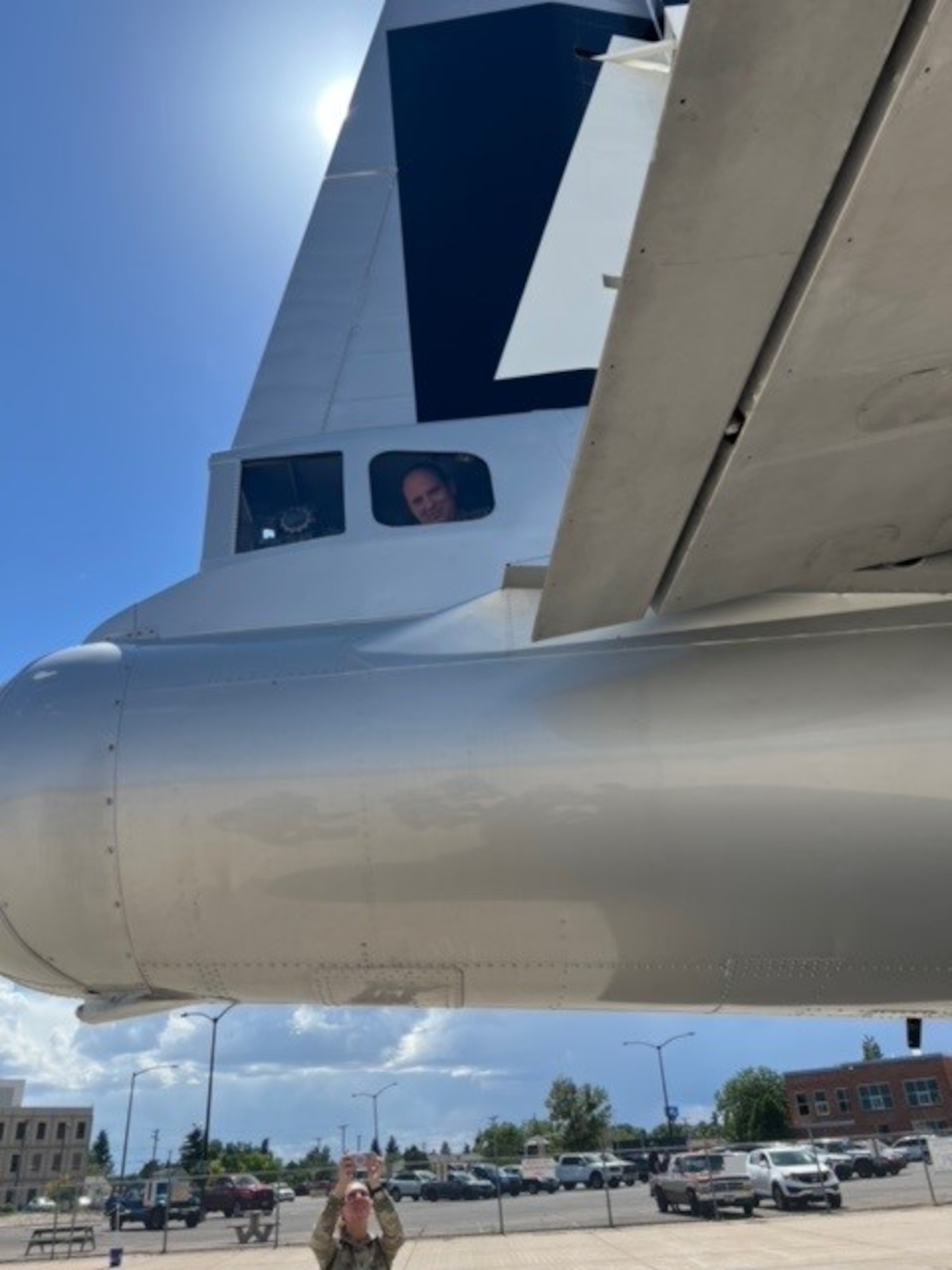 Dr. Jeremy Prichard, Twentieth Air Force historian, was given the opportunity to take a flight with the Commemorative Air Force aboard B-29 Superfortress, "FIFI", August 18, 2024. Prior to his flight, the CAF provided a tour of the historic aircraft to 20 AF members, August 14, 2024. Activation of 20 AF in 1944 occurred for the purpose of operating the last U.S. bomber produced during World War II, the B-29.