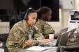 Staff from the 244th Expeditionary Combat Aviation Brigade conduct air space management planning during the command post exercise held at Fort Knox.