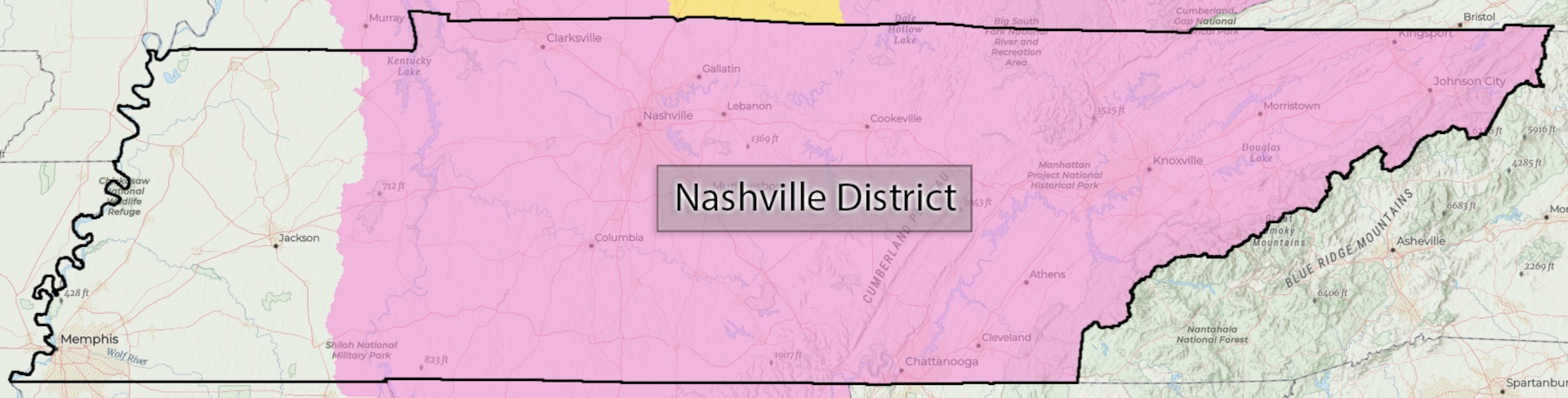 Map of Tennessee depicting the regulatory boundary.