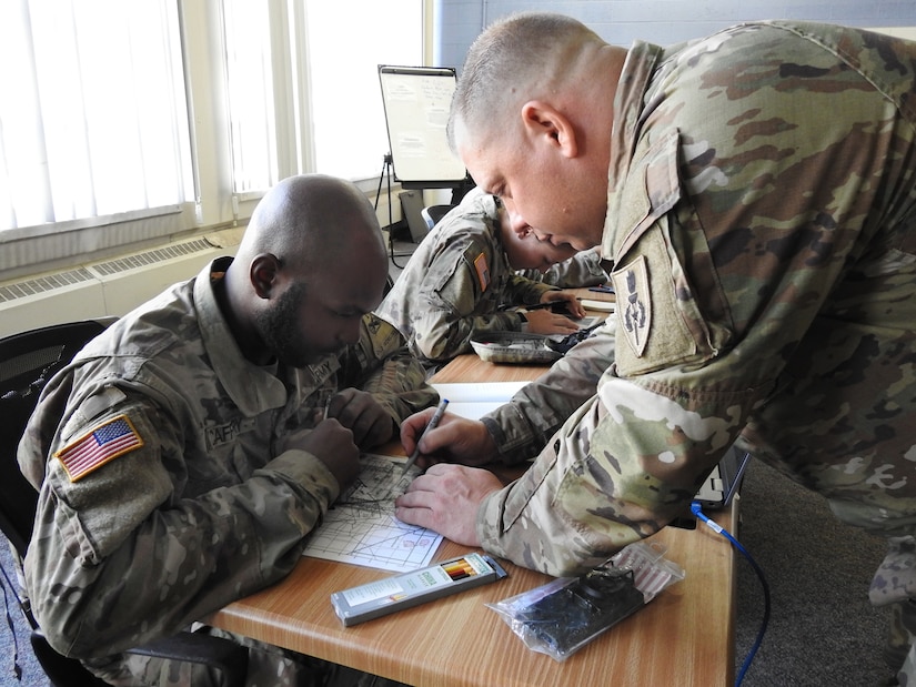 BLC Soldiers participating in Land Navigation