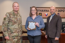 Photo of Lauren Leary receiving her award